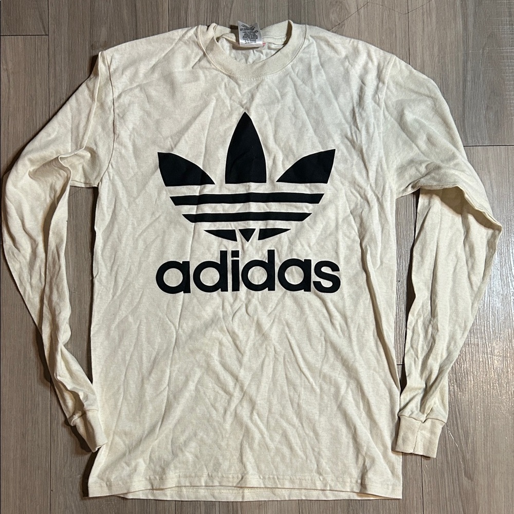 Adidas Men's Beige Long Sleeve Tee